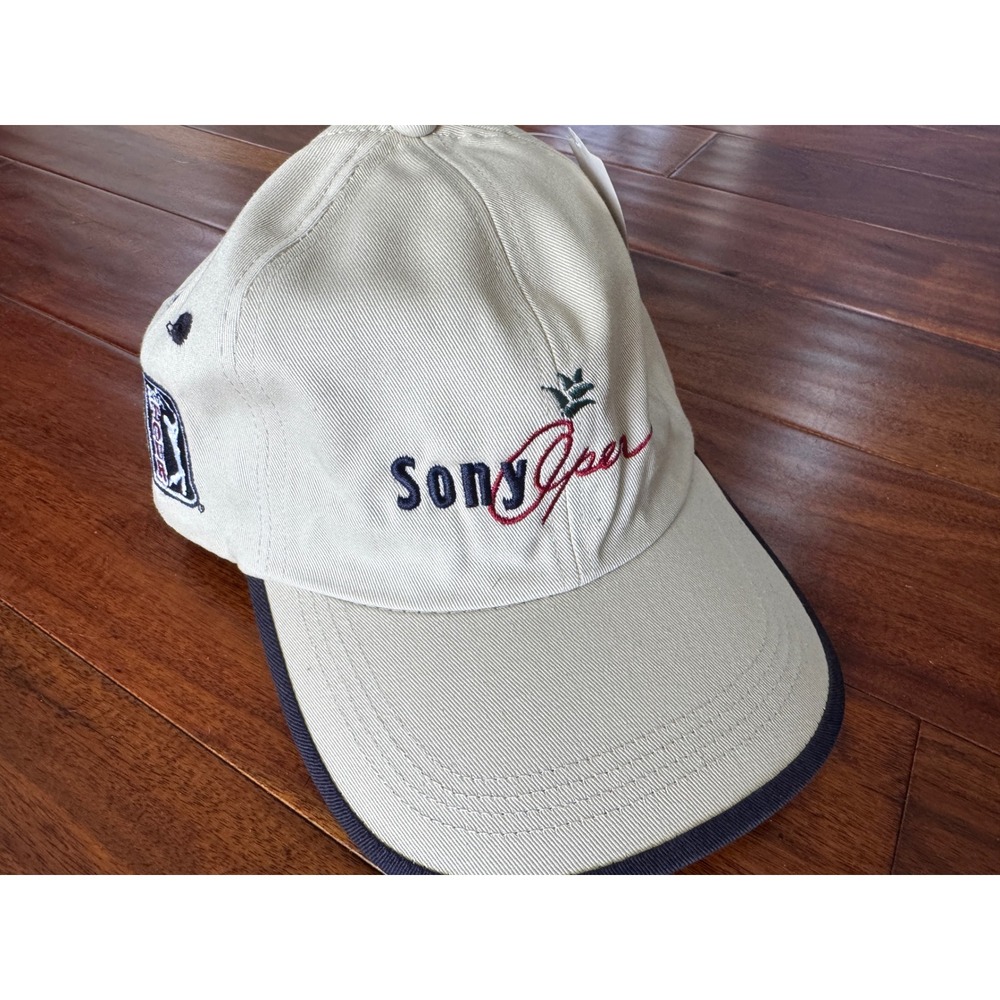 Ahead Sony Open PGA Tour Hat Mens OSFM Khaki NWT Embroidered Golf Cap